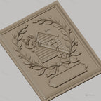 Fichier CNC & impression 3D clé vintage et maison avec couronne de feuilles, haute qualité relief STL