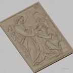 Fichier CNC & impression 3D Jésus guérissant un aveugle, figures religieuses et architecture ancienne, haute qualité relief STL