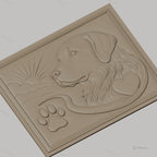 Fichier CNC & impression 3D chien Golden Retriever, patte, cœur et soleil, haute qualité relief STL