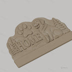Fichier CNC porte-clés mural enseigne murale chien et patte, décor accueil HOME, STL très haute qualité