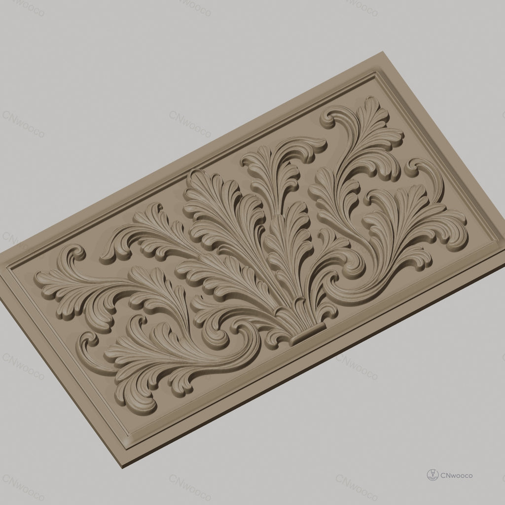 Fichier CNC & impression 3D feuillage ornemental, élégante décoration baroque haute qualité relief STL