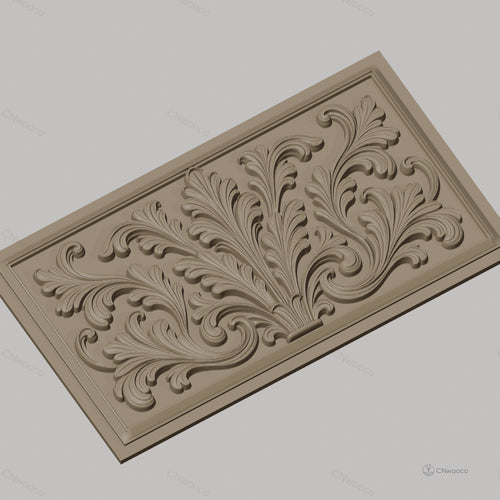 Fichier CNC & impression 3D feuillage ornemental, élégante décoration baroque haute qualité relief STL