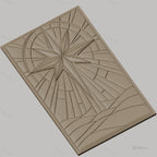 Fichier CNC & impression 3D étoile de la boussole, relief géométrique abstrait sur paysage texteuré, haute qualité relief STL
