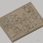 Fichier CNC & impression 3D artiste sellier, cowboy, selle et outils, haute qualité relief STL
