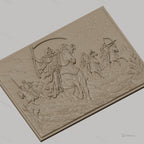Fichier CNC & impression 3D cavalier de l'apocalypse, chevaliers soldats armés, haute qualité relief STL