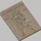 Fichier CNC & impression 3D guerrière samouraï, armure et porte traditionnelle, haute qualité relief STL