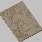 Fichier CNC & impression 3D Jésus priant avec ange, arbre et paysage, haute qualité relief STL