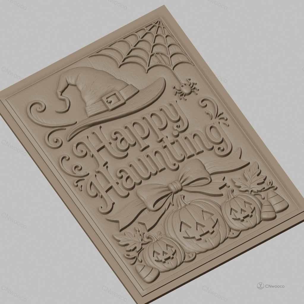 Fichier CNC & impression 3D Halloween, citrouilles, chapeau de sorcière, toile d'araignée, haute qualité relief STL