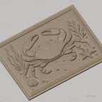 Fichier CNC & impression 3D crabe marin, étoile de mer, coquillage et algues, haute qualité relief STL