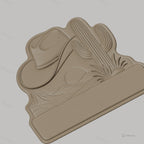 Fichier CNC & impression 3D enseigne western cowboy cactus paysage, STL très haute qualité