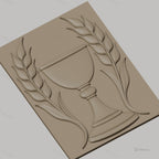 Fichier CNC & impression 3D calice et feuillage, motif religieux hauteur relief STL haute qualité relief STL