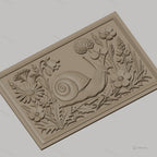Fichier CNC & impression 3D escargot et fleurs, relief floral détaillé haute qualité relief STL