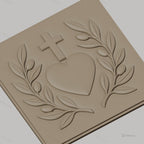 Fichier CNC & impression 3D cœur sacré, croix, branches d'olivier, haute qualité relief STL