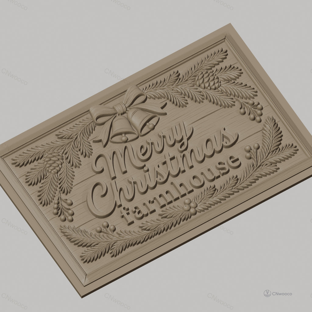 Fichier CNC & impression 3D Noël, décorations de ferme, cloches, pommes de pin, haute qualité relief STL