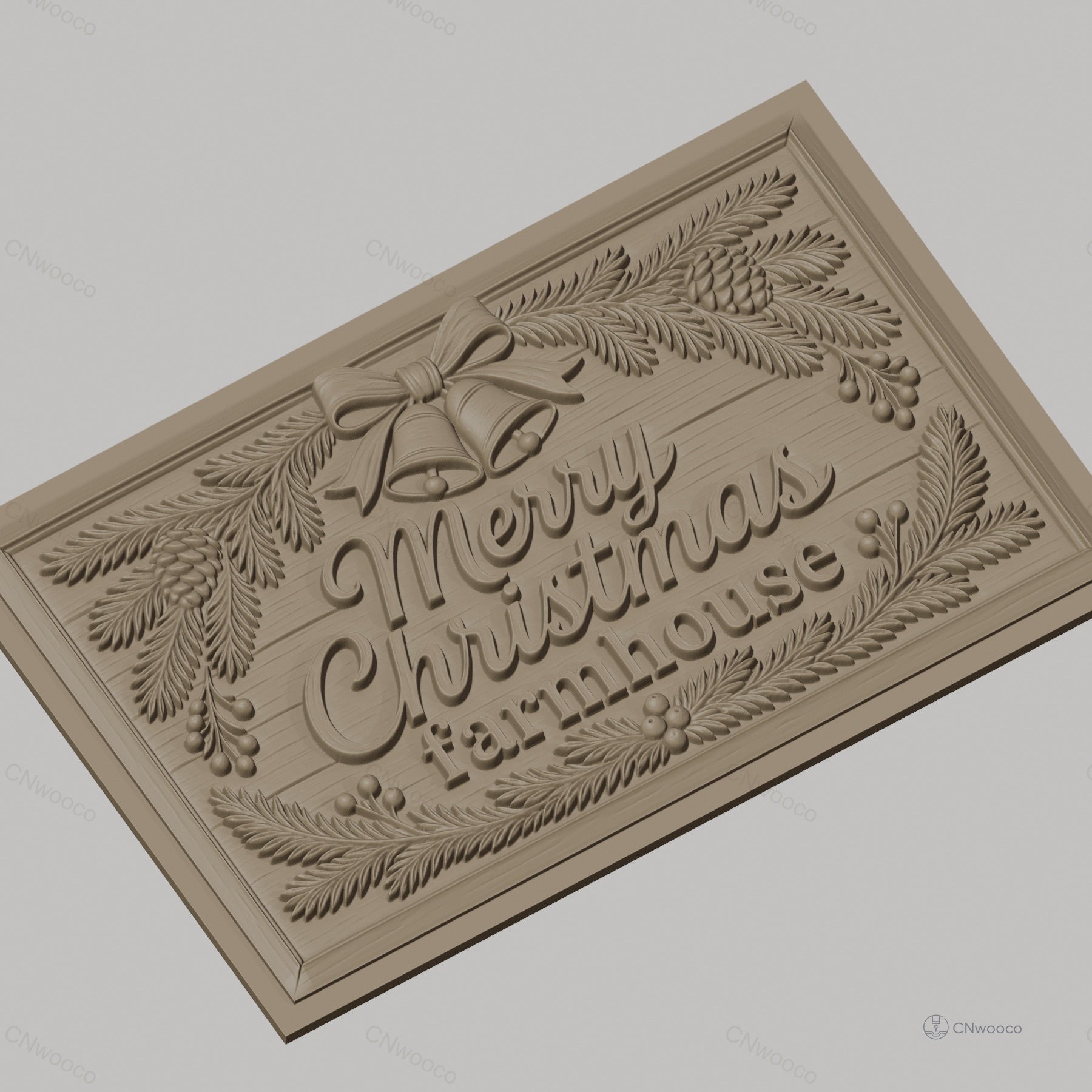 Fichier CNC & impression 3D Noël, décorations de ferme, cloches, pommes de pin, haute qualité relief STL