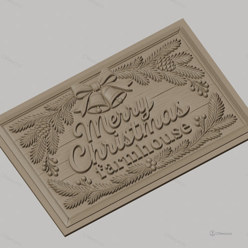 Fichier CNC & impression 3D Noël, décorations de ferme, cloches, pommes de pin, haute qualité relief STL