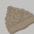 Fichier CNC & impression 3D plaque murale marine avec ancre et vagues, STL très haute qualité