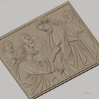 Fichier CNC & impression 3D scène biblique Jésus et Thomas, disciples, haute qualité relief STL