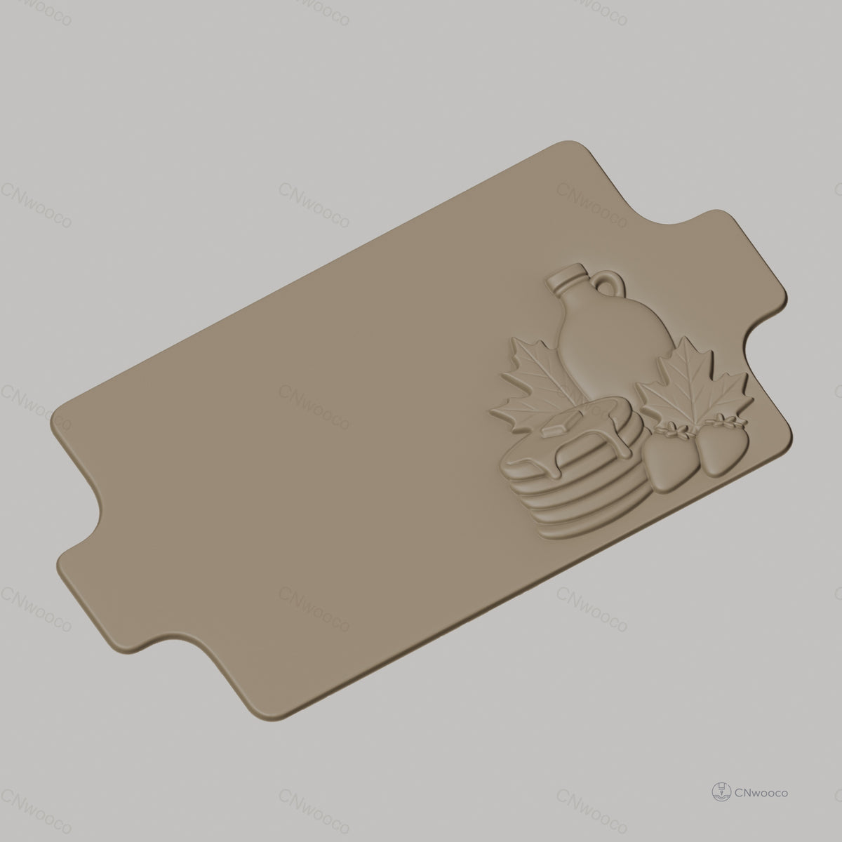 Fichier CNC décoration pancakes sirop feuilles d'érable bas-relief pour sculpture sur bois, STL