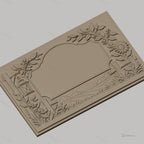 Fichier CNC & impression 3D cadre campagnard avec fleurs, lanterne et paysage, haute qualité relief STL