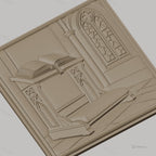 Fichier CNC & impression 3D pupitre de prière, livre ouvert et fenêtre gothique, haute qualité relief STL