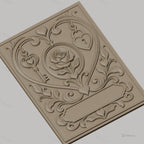 Fichier CNC & impression 3D cœur romantique, rose, clé et cadenas, haute qualité relief STL