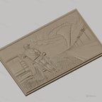 Fichier CNC & impression 3D Tornade, homme et camion sur la route, haute qualité relief STL