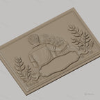 Fichier CNC & impression 3D couple assis, décor floral relief romantique, haute qualité relief STL