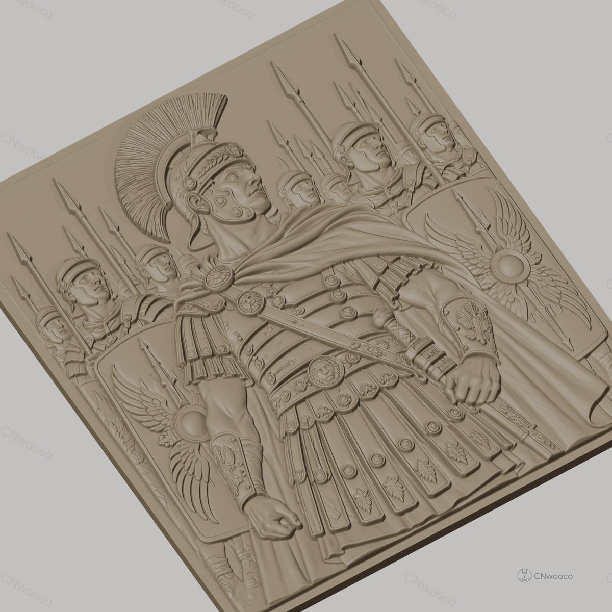 Fichier CNC & impression 3D soldat romain avec légionnaires et boucliers, haute qualité relief STL