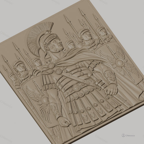 Fichier CNC & impression 3D soldat romain avec légionnaires et boucliers, haute qualité relief STL