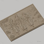 Fichier CNC & impression 3D scène biblique Jésus et disciples, paysage ancien relief, haute qualité relief STL