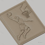 Fichier CNC & impression 3D basket-ball joueur dunking panier haute qualité relief STL