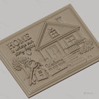 Fichier CNC & impression 3D maison, maison avec clé, arbre, panneau Welcome, haute qualité relief STL