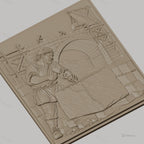 Fichier CNC & impression 3D construction pont, ouvrier tailleur de pierre, haute qualité relief STL