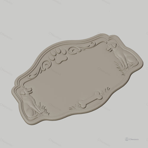 Fichier CNC & impression 3D plaque nom pour chien, décor chiens et os, STL très haute qualité