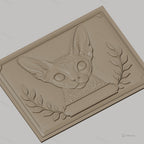 Fichier CNC & impression 3D chat Sphynx, relief animalier décor avec feuilles, haute qualité relief STL