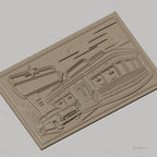 Fichier CNC & impression 3D Diner américain rétro, voiture vintage et enseigne, haute qualité relief STL