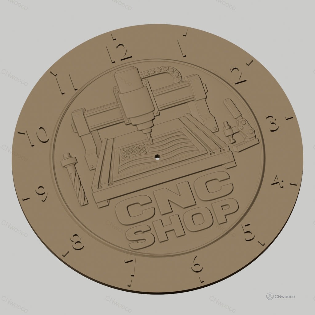 Fichier CNC & impression 3D horloge murale atelier CNC avec fraise et serre-joint STL