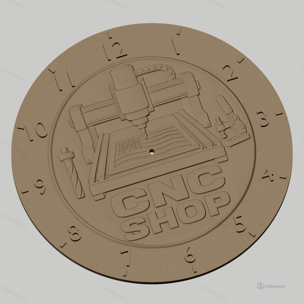 Fichier CNC & impression 3D horloge murale atelier CNC avec fraise et serre-joint STL