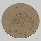 Fichier CNC & impression 3D horloge murale buggy tout terrain relief montagne STL