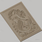 Fichier CNC & impression 3D sirène, écailles, coquillages et vagues, haute qualité relief STL
