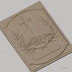 Fichier CNC & impression 3D thème mariage, croix, livre ouvert, anneaux, branches d'olivier, haute qualité relief STL