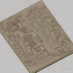 Fichier CNC & impression 3D guerrier amérindien, temple maya et végétation, haute qualité relief STL