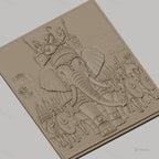 Fichier CNC & impression 3D armée antique avec éléphant de guerre, soldats et chevaux, haute qualité relief STL