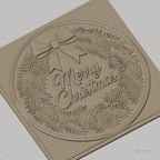 Fichier CNC & impression 3D couronne de Noël, pommes de pin et ruban, haute qualité relief STL