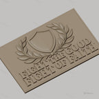 Fichier CNC & impression 3D combat de foi, bouclier et feuilles de laurier, haute qualité relief STL