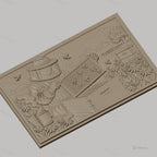 Fichier CNC & impression 3D apiculteur avec ruche, abeilles et fleurs, haute qualité relief STL