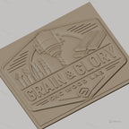 Fichier CNC & impression 3D logo grain et glory, fraises CNC et planches de bois, haute qualité relief STL