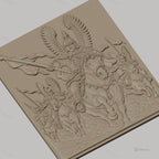 Fichier CNC & impression 3D cavaliers ailés en armure, chevaux en bataille, haute qualité relief STL