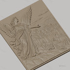 Fichier CNC & impression 3D ange avec ville ancienne, relief détaillé haute qualité relief STL